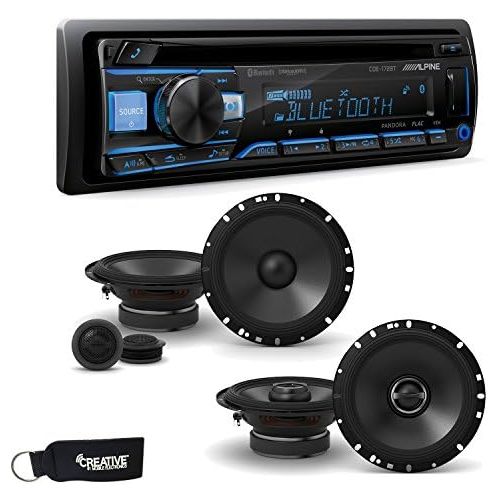 Alpine CDE-172BT Receiver wBluetooth, A Pair of S-S65C 6.5 Component Speakers & S-S65 6.5 Coaxial Speakers