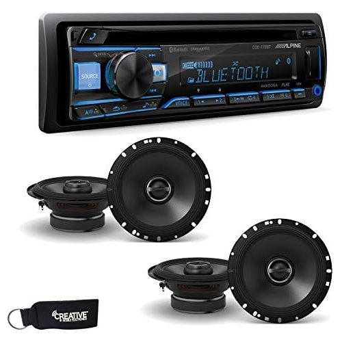  Alpine CDE-172BT CD Receiver with Bluetooth + Two Pairs of Alpine S-S65 S-Series 6.5 Coaxial Speakers