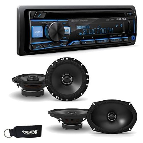  Alpine CDE-172BT CD Receiver with Bluetooth + A Pair of Alpine S-S65 S-Series 6.5 Speakers & S-S69 6x9 Speakers