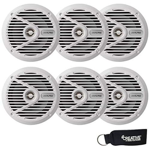  Alpine SPS-M601 Bundle - Three Pairs of SPS-M601W White 6.5 2-Way Marine Coaxial Speakers (6 Speakers)