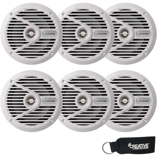  Alpine SPS-M601 Bundle - Three Pairs of SPS-M601W White 6.5 2-Way Marine Coaxial Speakers (6 Speakers)