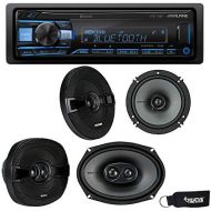 Alpine UTE-73BT Bluetooth Receiver (No CD), a Pair of Kicker 44KSC6504 6.5 Speakers, and 44KSC69304 6x9 Speakers