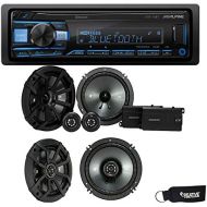 Alpine UTE-73BT Bluetooth Receiver (No CD), a Pair of Kicker 43CSS654 6.5 Components, and 43CSC654 6.5 Speakers