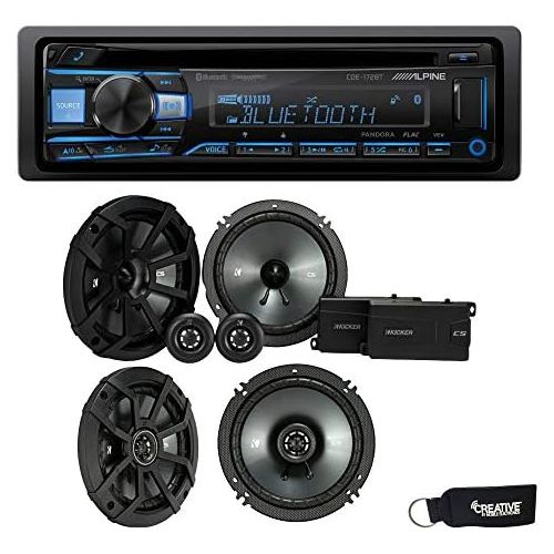  Alpine CDE-172BT Bluetooth CD Receiver, a Pair of Kicker 43CSS654 6.5 Components, a Pair of 43CSC654 6.5 Speakers