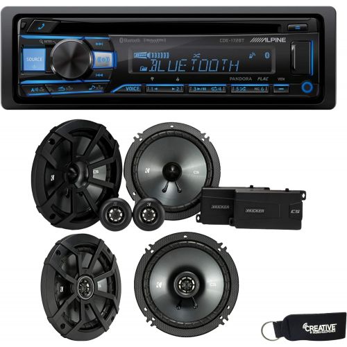  Alpine CDE-172BT Bluetooth CD Receiver, a Pair of Kicker 43CSS654 6.5 Components, a Pair of 43CSC654 6.5 Speakers