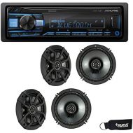 Alpine UTE-73BT Bluetooth Receiver (No CD), and Two Pairs of Kicker 43CSC654 6.5 Coaxial Speakers