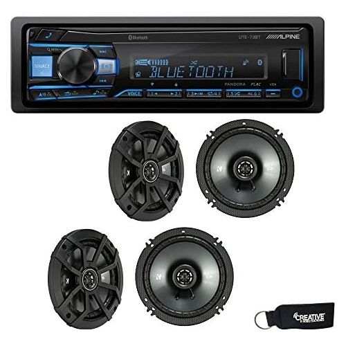  Alpine UTE-73BT Bluetooth Receiver (No CD), and Two Pairs of Kicker 43CSC654 6.5 Coaxial Speakers