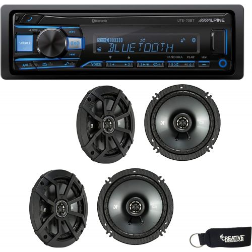  Alpine UTE-73BT Bluetooth Receiver (No CD), and Two Pairs of Kicker 43CSC654 6.5 Coaxial Speakers