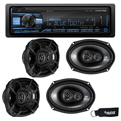  Alpine UTE-73BT Bluetooth Receiver (No CD), and Two Pairs of Kicker 43CSC6934 6x9 Three-Way Coaxial Speakers