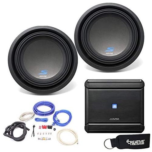  Alpine MRV-M500 Amplifier and Two S-W10D2 S-Series 10 Dual 2-Ohm Subwoofers - Includes Wire kit