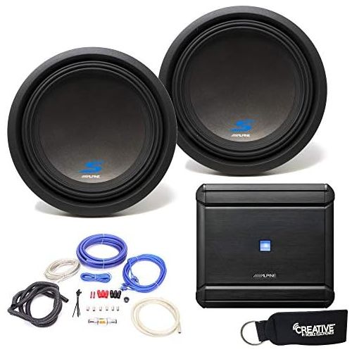  Alpine MRV-M500 Amplifier and Two S-W12D2 S-Series 12 Dual 2-Ohm Subwoofers - Includes Wire kit