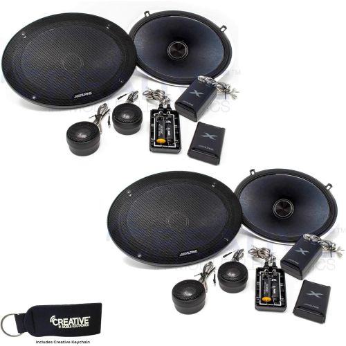  Alpine X-S69C Bundle - Two Pairs of X-Series 6x9 Inch Component 2-Way Speakers