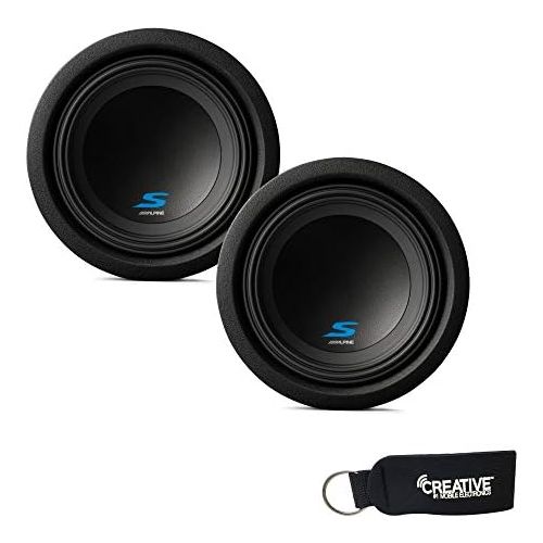  Alpine Subwoofer Package - Two S-W8D4 S-Series 8 Dual 4-Ohm Subwoofers