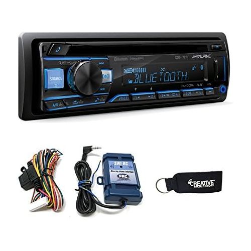  Alpine CDE-172BT CD Receiver with Bluetooth & PAC Audio SWI-CP2 Steering Wheel Control Interface