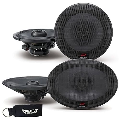  Alpine R-Series Bundle - A pair of R-S65 6.5 Inch Coaxial 2-Way Speakers & a pair of R-S69 6x9 Coaxial Speakers