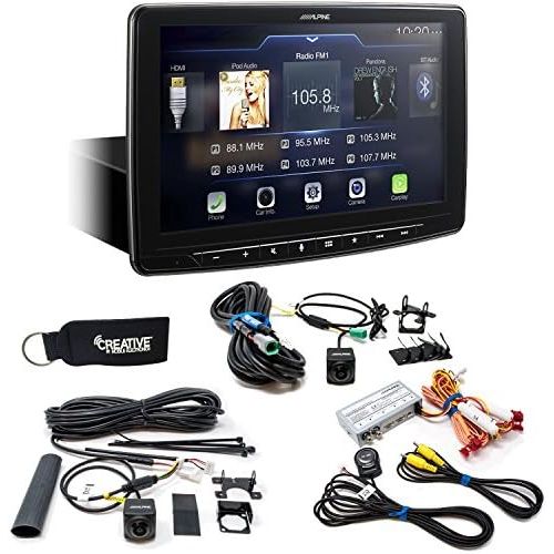  Alpine iLX-F309 HALO9 Receiver w 9-inch Touch Screen, Single-DIN, Includes Front & Rear Cameras + Camera Switcher