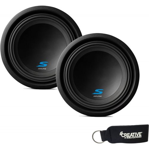  Alpine Subwoofer Package - Two S-W10D4 S-Series 10 Dual 4-Ohm Subwoofers