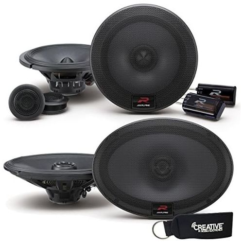  Alpine R-Series Bundle - A pair of R-S65C 6.5 Inch Component 2-Way Speakers & pair of R-S69 6x9 Coaxial Speakers