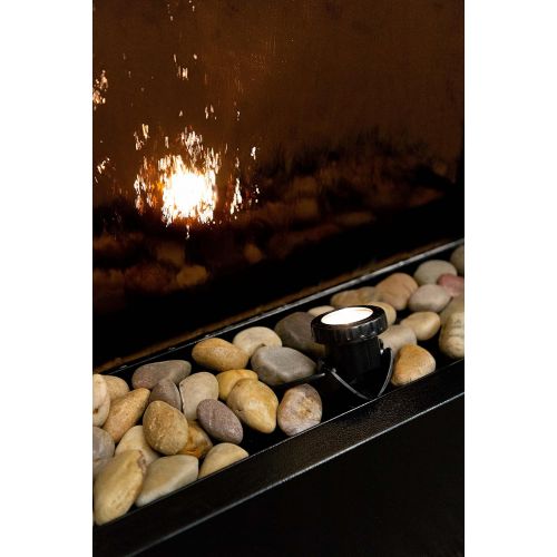  Alpine Corporation Mirror Waterfall Fountain with Stones and Lights - Zen Indoor/Outdoor Decor for Office, Living Room, Patio, Entryway - 72 Inches, Bronze