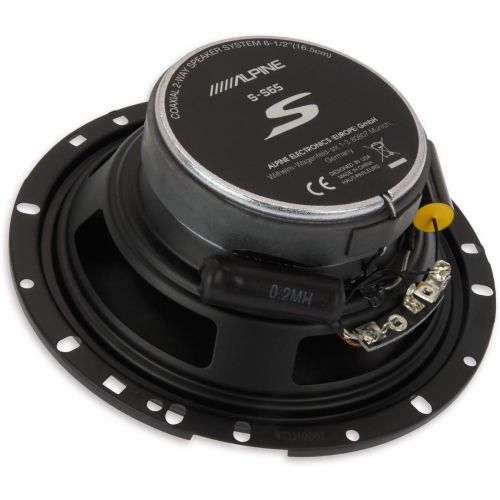  Alpine Electronics S S65C 16.5cm S Series 2 Way Component Speaker Black