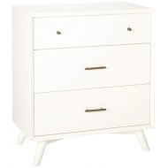 Alpine Furniture 966-W-04 Flynn Mid Century Modern Small Chest 3 Drawer White