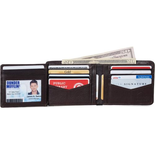  [아마존핫딜][아마존 핫딜] Alpine+swiss Alpine Swiss RFID Luka Mens Flip ID Wallet Deluxe Capacity ID Bifold With Divided Bill Section Camden Collection