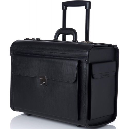  [아마존베스트]Alpine Swiss Rolling 17 Laptop Briefcase on Wheels Attache Lawyers Case Legal Size