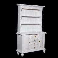 Alpinetopline 112 White Wooden Bookcase Cabinet Shelf for Dollhouse Miniature Furniture