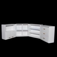 Alpinetopline White Wooden Shelf Drawer Cabinet Cupboard for 112 Dollhouse Furniture