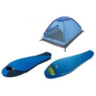 Alpinizmo High Peak USA Extreme Pak 0F & Summit 20F Sleeping Bags + 3 Tent Combo Set, Blue, One Size