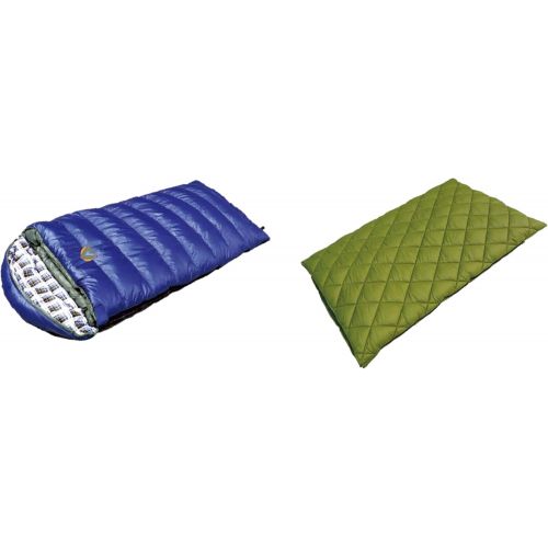  Alpinizmo High Peak USA Kodiak (-15F) Sleeping Bag + Florida 0F Sleeping Bag Combo Set, One Size, BlueGreen