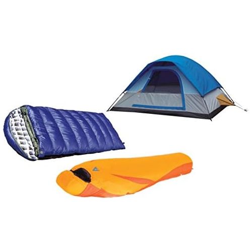  Alpinizmo High Peak USA One 5 Men TentKodiak 0FLite Weight 0F Sleeping Bags Combo Set, BlueOrange, One Size