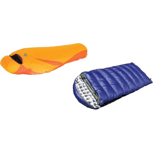  Alpinizmo High Peak USA Kodiak -15F and Latitude 20F Sleeping Bags Combo Set, BlueOrange, One Size