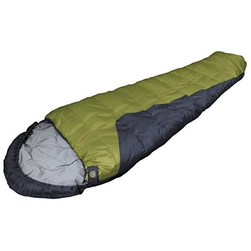  Alpinizmo High Peak USA TR 0 Mummy Sleeping Bag with Stuff Sack, GreenBlack, Regular