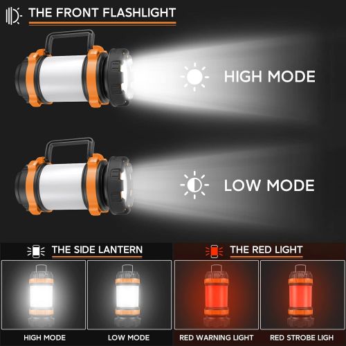  Camping Lantern Rechargeable , Alpswolf Camping Flashlight 4000 Capacity Power Bank,6 Modes, IPX4 Waterproof, Led Lantern Camping, Hiking, Outdoor Recreations, USB Charging Cable I