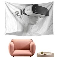 Alsohome alsohome Pattern Tapestry Tapestry for Girls Unusual Virtual Reality Headset Integrate Headphones 93X70