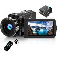 [아마존베스트]Alsuoda Video Camera Camcorder FHD 1080P 30FPS 36MP IR Night Vision YouTube Vlogging Camera Recorder 3.0 270 Degree Rotation IPS Screen 16X Digital Zoom Camcorder with Remote and 2 Batteri