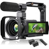 [아마존베스트]Alsuoda 4K Video Camera Camcorder 48MP UHD WiFi IR Night Vision YouTube Vlogging Camera 3’’ 270°Rotation Touch Screen 16X Digital Zoom Video Recorder with Microphone, Remote, Handheld Stab