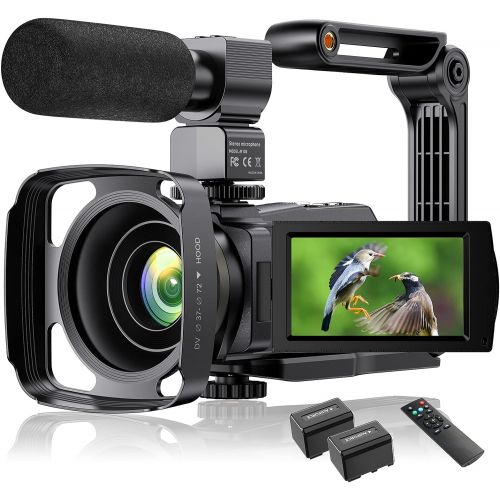  [아마존베스트]Alsuoda 4K Video Camera Camcorder 48MP UHD WiFi IR Night Vision YouTube Vlogging Camera 3’’ 270°Rotation Touch Screen 16X Digital Zoom Video Recorder with Microphone, Remote, Handheld Stab