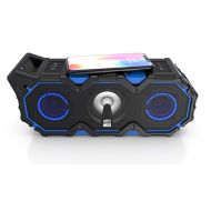 Altec Lansing Super Lifejacket Jolt - Waterproof Bluetooth Speaker, Durable & Portable Speaker with Qi Wireless Charging and Customizable Lights, Blue
