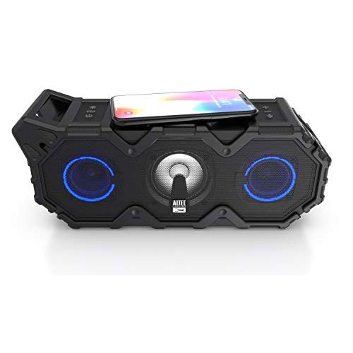  Altec Lansing Super LifeJacket Jolt with Lights, Built in Qi Wireless Charger, Waterproof, Snowproof, Shockproof and it Floats in Water, Up to 30 Hour Battery Life, Black (IMW889L-
