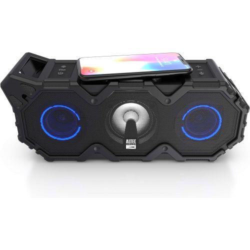  Altec Lansing Super LifeJacket Jolt with Lights, Built in Qi Wireless Charger, Waterproof, Snowproof, Shockproof and it Floats in Water, Up to 30 Hour Battery Life, Black (IMW889L-