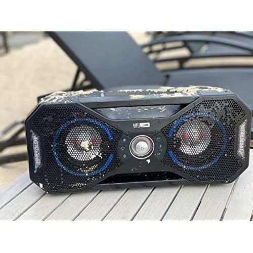  Altec Lansing Mix 2.0 - Bluetooth Speaker, Wireless, Waterproof, Floatable, Portable, Speakers, Loud Volume, Strong Bass, Rich Stereo System, 100 ft Wireless Range, IP67, Steel Gra