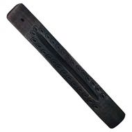 인센스스틱 Alternative Imagination Carved, Black Wooden Incense Holder, 10 Inches Long, for Single Incense Sticks