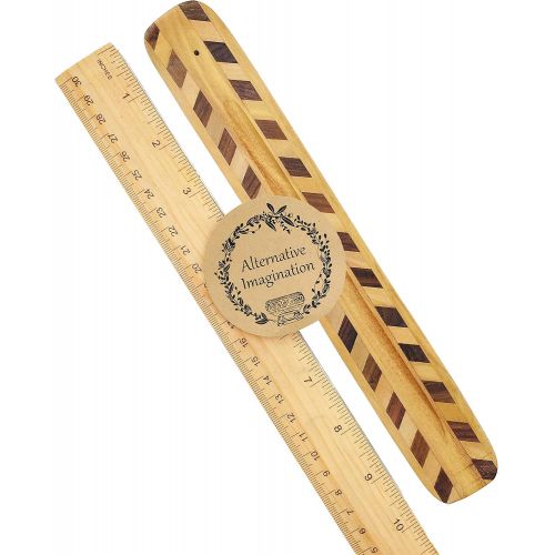  인센스스틱 Alternative Imagination Two Tone Diamonds Wooden Incense Holder, 10 Inches Long, for Single Incense Sticks