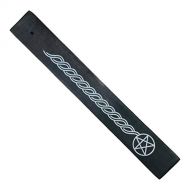 인센스스틱 Alternative Imagination Wooden Incense Holder, 10 Inches Long, for Single Incense Sticks (Black with Pentagram)