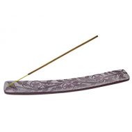 인센스스틱 Alternative Imagination Carved Floral Stone Tray Incense Burner, Ash Catcher for Incense Sticks