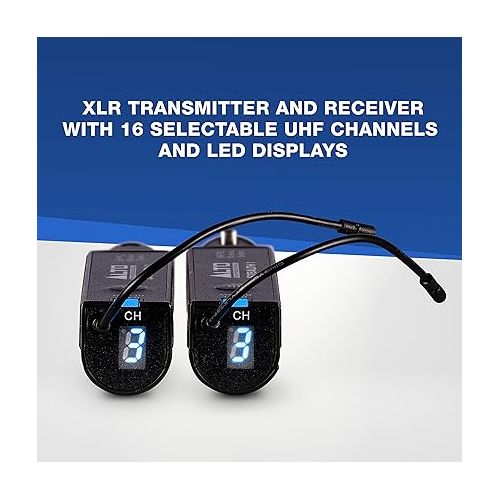  Alto Professional Stealth 1 - Mono UHF XLR Wireless Audio System, Transmitter and Receiver for Powered Speakers, Mixers and Dynamic Microphones,black