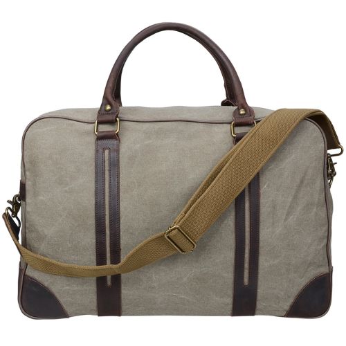  Altosy ALTOSY Canvas Genuine Leather Travel Tote Duffel Bag Carry On Luggage Bag Weekender Handbag (Y1827, Light Green)