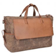 Altosy ALTOSY Canvas Travel Duffle Bag Weekend Duffel Overnight Tote (5513, Brown)